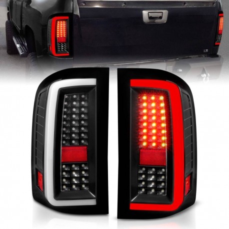 Chevy Silverado black led taillights 2007-2013 c bar taillights