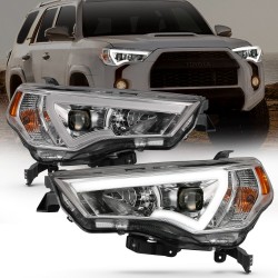 2014-2020 TOYOTA 4RUNNER CHROME C BAR HALO PROJECTOR HEADLIGHTS PAIR