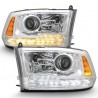 2009-2018 DODGE RAM CHROME SINGLE BEAM PROJECTORS SWITCHBACK WHITE AMBER DRL