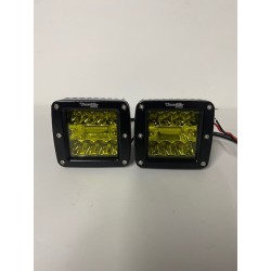 LED 2X2 POD LIGHTS AMBER 40 WATTS PAIR WITH BRACKETS 3000K