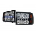 1pc Black/1999-2004 Ford F250 /350 /450 Super Duty L.E.D Headlamps
