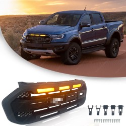 2019-2021 FORD RANGER RAPTOR STYLE GRILLE WITH AMBER DRL LIGHTS