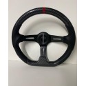 UNIVERSAL CARBON D SHAPE WITH RED STRIPE STEERING WHEEL