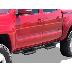 2005-2022 TOYOTA TACOMA DOUBLE CAB SIDE DROP STEPS RUNNING BOARDS PAIR BLACK