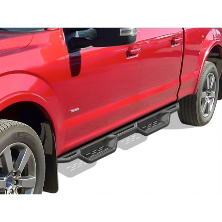 2015-2022 FORD F150 17-22 F250/350 CREW CAB SIDE DROP STEPS RUNNING BOARDS PAIR BLACK