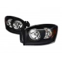 Diamond Black Clear 2006-2008 Dodge Ram 1500 /2500 /3500 Headlamps