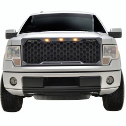 ford f150 2009-2014 mesh grill with led amber lights drl