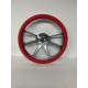 POLISH BILLET STEERING WHEEL 14" 5 LUG UNIVERSAL WITH RED WRAP SLEEVE