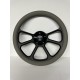 14"BLACK BILLET 3 SPOKE STEERING WHEEL 5 HOLE WITH GREY SLEEVE WRAP