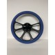 BILLET BLACK STEERING WHEEL WITH BLUE WRAP  UNIVERSAL 6 HOLE