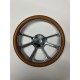 14"BILLET POLISH KAKI BROWN  WRAP STEERING WHEEL UNIVERSAL 6 HOLE