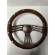 WOOD 3 SLIT SPOKE BRONZE 14" UNIVERSAL STEERING WHEEL