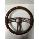 WOOD 3 SLIT SPOKE BRONZE 14" UNIVERSAL STEERING WHEEL