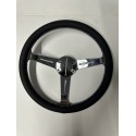 LEATHER BLACK 3 SPOKE SPLIT UNIVERSAL STEERING WHEEL