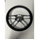 CHROME 4 SPOKE BILLET WITH BLACK WRAP UNIVERSAL STEERING WHEEL 6 HOLE 14"