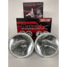 UNIVERSAL 7" ROUND OEM STYLE HEADLIGHTS PAIR WITH LED LIGHTS H4 HI LOW