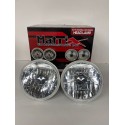 Universal 7 Inch Round Clear Conversion Headlamps Pair H4 Replacement