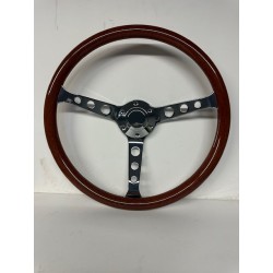 UNIVERSAL 15" STEERING WHEEL CHROME 3 SPOKE CIRCLES