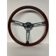 UNIVERSAL 15" STEERING WHEEL CHROME 3 SPOKE SLANTED