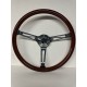 UNIVERSAL 15" STEERING WHEEL CHROME 3 SPOKE SLANTED