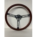 UNIVERSAL 15" STEERING WHEEL CHROME 3 SPOKE SLANTED