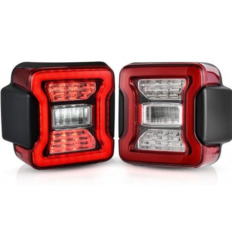 LED TAILLIGHTS RED CLEAR JEEP JL 2018-2022  PAIR