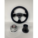 POLARIS RZR CAN AM STEERING WHEEL PACKAGE BLACK RED STITCHING SUEDE