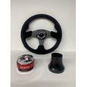 POLARIS RZR CAN AM STEERING WHEEL PACKAGE BLACK RED STITCHING SUEDE