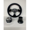 POLARIS RZR CAN AM STEERING WHEEL PACKAGE BLACK RED STITCHING SUEDE