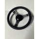 BLACK BILLET 3 SPOKE STEERING WHEEL WITH BLACK WRAP 9 HOLE UNIVERSAL