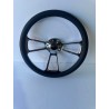 CHROME BILLET UNIVERSAL STEERING WHEEL WITH BLACK WRAP
