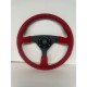 RED SUEDE UNIVERSAL STEERING WHEELS 6 HOLE 14" 3 SPOKE