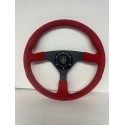 RED SUEDE UNIVERSAL STEERING WHEELS 6 HOLE 14" 3 SPOKE