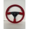 RED SUEDE UNIVERSAL STEERING WHEELS 6 HOLE 14" 3 SPOKE