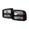 Diamond  Black Amber Headlamps 2005 - 2007 Ford F250 / 350 Super Duty Set