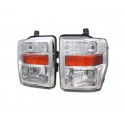 Diamond Clear w Amber Headlamps 2008 - 2010 Ford F250 /350 /450 Super Duty