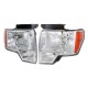 Chrome Diamond Headlamps 2009 - 2014 Ford F150 Set