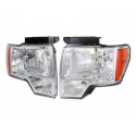 Chrome Diamond Headlamps 2009 - 2014 Ford F150 Set