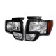 Diamond Black Headlamps 2009 - 14 Ford F150 P/U