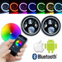Led 7" Round RGB Multicolor Bluetooth  Android i phone Head lights