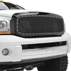 Dodge Ram 2006-2008 1500 2500 Stainless Black Mesh Grille Replacement W Rivets