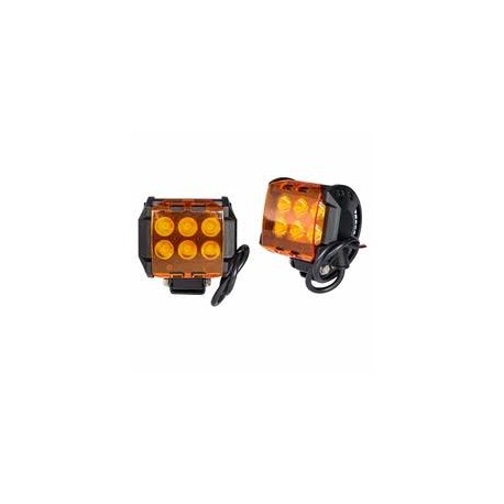 Led 2x3 Work Lights 18 Watts Amber Covers 1160 Lumens each