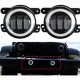 Led halo White Fog Lights jeep JK Wrangler 2007-2017