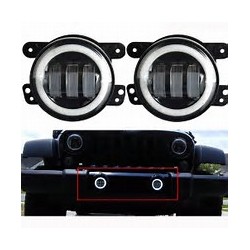 Led halo White Fog Lights jeep JK Wrangler 2007-2017