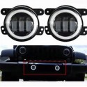 Led halo White Fog Lights jeep JK Wrangler 2007-2017