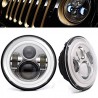 7" Round Cree Led chrome Housing Headlights W High Low Beam Jeep JK 2007-2014 /Toyota FJ Cruiser/Hummer H2