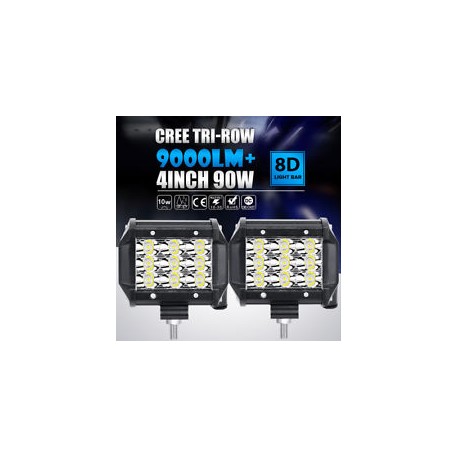 Led Work Lights 2x3 40 watts Triple Row Pair