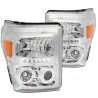 Angel Eye halo Projector Chrome  /Clear 2011-2016 Ford F 250 350 Super Duty Headlights