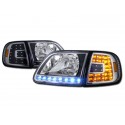 Ford F 150 1997-2003 Expedition 4pc Combo Headlights with Led