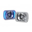7x6 Headlights Chrome  Housing  with Led blue on sides